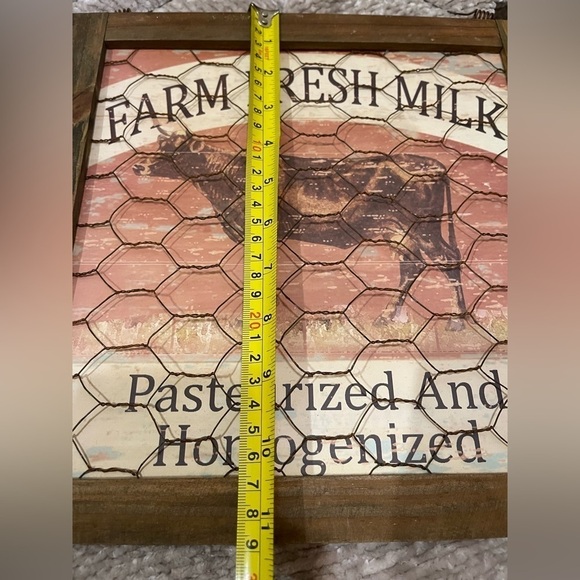 Farmhouse Kitchen Rooster and Cow Chicken Wire Pictures Country Farmhouse Decor - Picture 6 of 13